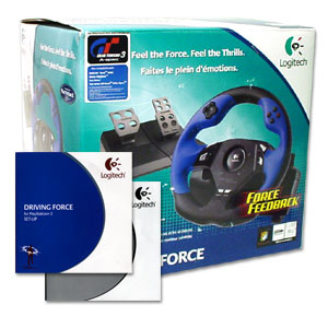 Logitech Driving Force Feedback E-UC2 Steering Wheel for PS2/PS3/PC No Pw  Supply