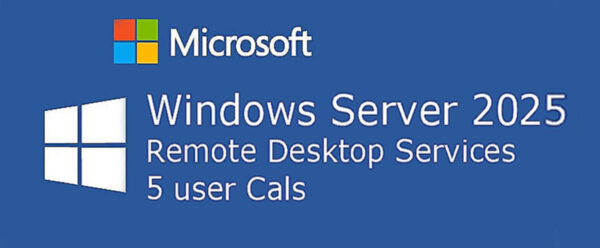 Microsoft® Windows Server 2025 RDS CAL’s, 5-user ESD